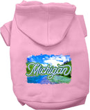 Pet Dog & Cat Screen Printed Hoodie for Small to Medium Pets (Sizes XS-XL), "Michigan Summer"