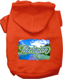 Pet Dog & Cat Screen Printed Hoodie for Small to Medium Pets (Sizes XS-XL), "Michigan Summer"