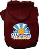 Pet Dog & Cat Screen Printed Hoodie for Small to Medium Pets (Sizes XS-XL), "Mississippi Coast"