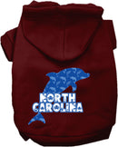 Pet Dog & Cat Screen Printed Hoodie for Small to Medium Pets (Sizes XS-XL), "North Carolina Blue Dolphins"