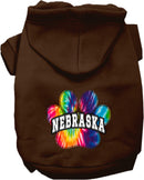 Pet Dog & Cat Screen Printed Hoodie for Small to Medium Pets (Sizes XS-XL), "Nebraska Bright Tie Dye"