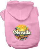 Pet Dog & Cat Screen Printed Hoodie for Small to Medium Pets (Sizes XS-XL), "Nevada Trippy Peaks"