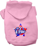 Pet Dog & Cat Screen Printed Hoodie for Small to Medium Pets (Sizes XS-XL), "Ohio Patriotic Tie Dye"