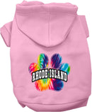 Pet Dog & Cat Screen Printed Hoodie for Small to Medium Pets (Sizes XS-XL), "Rhode Island Bright Tie Dye"