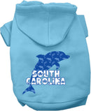 Pet Dog & Cat Screen Printed Hoodie for Small to Medium Pets (Sizes XS-XL), "South Carolina Blue Dolphins"