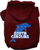 Pet Dog & Cat Screen Printed Hoodie for Small to Medium Pets (Sizes XS-XL), "South Carolina Blue Dolphins"