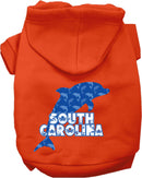 Pet Dog & Cat Screen Printed Hoodie for Small to Medium Pets (Sizes XS-XL), "South Carolina Blue Dolphins"