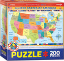 Puzzle: Educational Charts for Kids - Map of the US