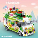 Fruit Cart Food Truck Building Block toys Minifigures Food Trucks Fun for All over 500 Pieces