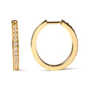 10K Yellow Gold 1/2 Cttw Round-Cut Diamond Hoop Earrings (I-J Color, I2-I3 Clarity)