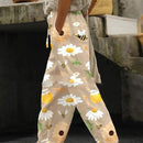 Women's All-match Elastic Waist Slimming Digital Printed Trousers