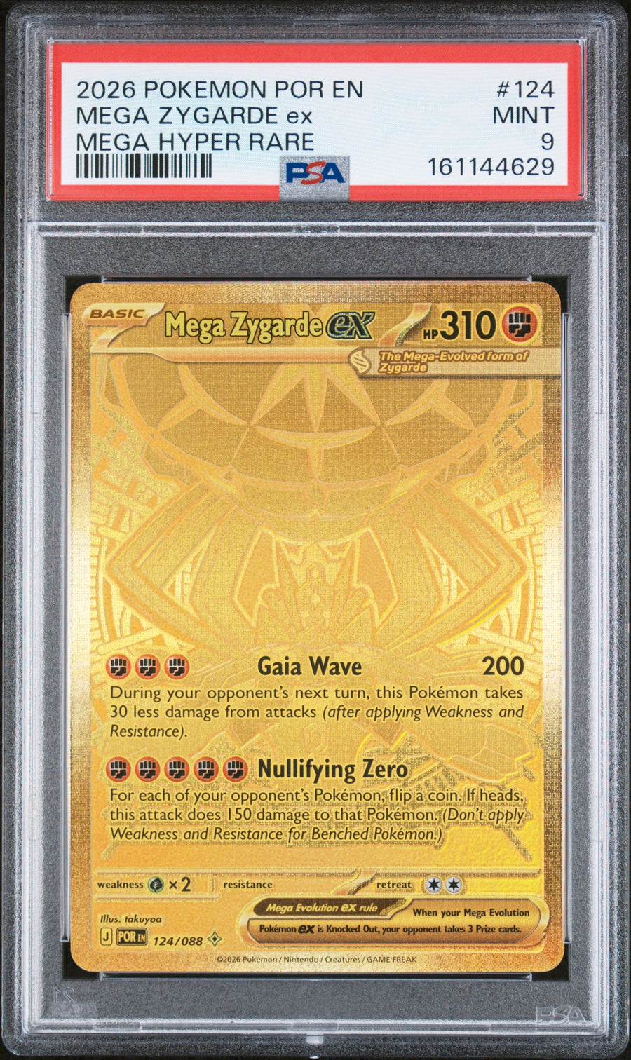 2026 Pokemon Por En-Perfect Order Mega Hyper Rare Mega Zygarde Ex 9 PSA #124