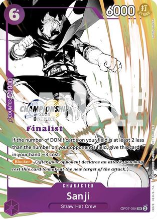 Sanji (Championship 2024 Finalist Card Set Vol. 2) (OP07-064) - One Piece Promotion Cards Foil