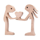DIY Wooden Dog Figurine Sculpture Home Decor