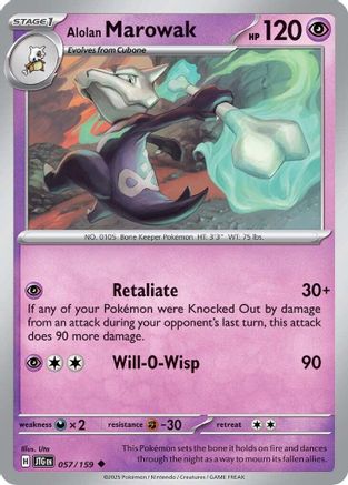 Alolan Marowak 057/159 - SV09 Journey Together Reverse Holofoil