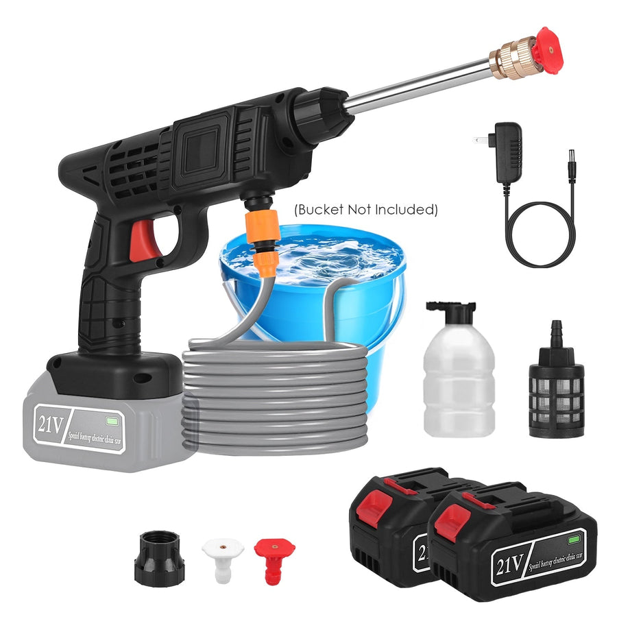 Cordless Portable Pressure Washer | 400PSI Power Cleaner with Nozzles & Foam Bottle