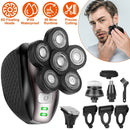 5 In 1 Electric Razor For Bald Men Rechargeable Cordless Head Beard Trimmer Shaver Kit IPX6 Waterproof Dry Wet Grooming Kit with 3 Combs
