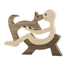 DIY Wooden Dog Figurine Sculpture Home Decor