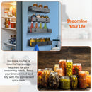 4Pcs Spice Rack Strong Magnetic Seasoning Storage Shelf with 8 Removable Hooks