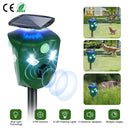 Electric Solar Powered Ultrasonic Animal Repeller 360¡ Ultrasonic Animal Driver with Motion Sensor LED Flashing Lights Waterproof Outdoor Animal Repel