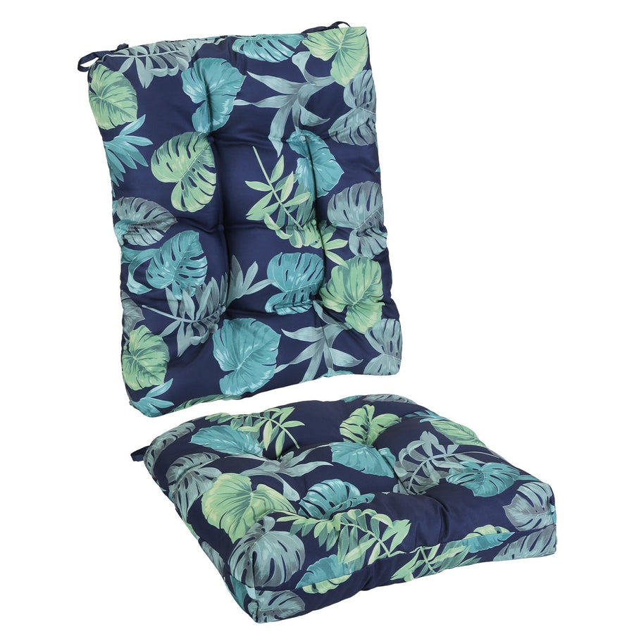 2Pcs Waterproof Rocking Chair Cushion Upper And Lower Back And Seat Sets with Non-Slip Ties Oxford Cloth Surface Polyester Filling Comfortable for Ind