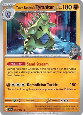 Team Rocket's Tyranitar 096 - SV10 Destined Rivals Holofoil