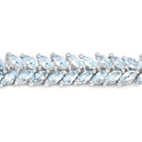 10.12 Carat Genuine Aquamarine .925 Sterling Silver Bracelet