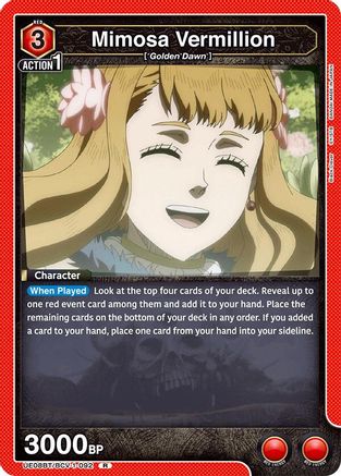 Mimosa Vermillion (092) (UE08BT/BCV-1-092) - UE08BT Black Clover Foil