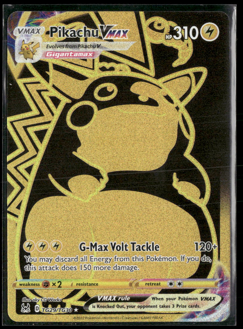 SWSH11: Lost Origin Trainer Gallery Pikachu VMAX (Secret) #TG29/TG30