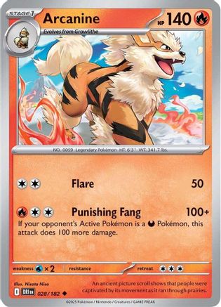 Arcanine 028 - SV10 Destined Rivals Reverse Holofoil