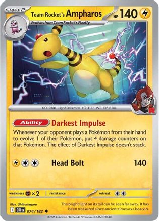 Team Rocket's Ampharos 074 - SV10 Destined Rivals