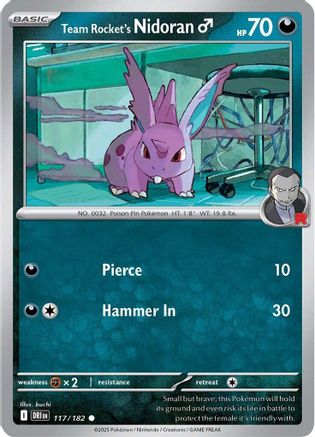 Team Rocket's Nidoran M 117 - SV10 Destined Rivals Reverse Holofoil