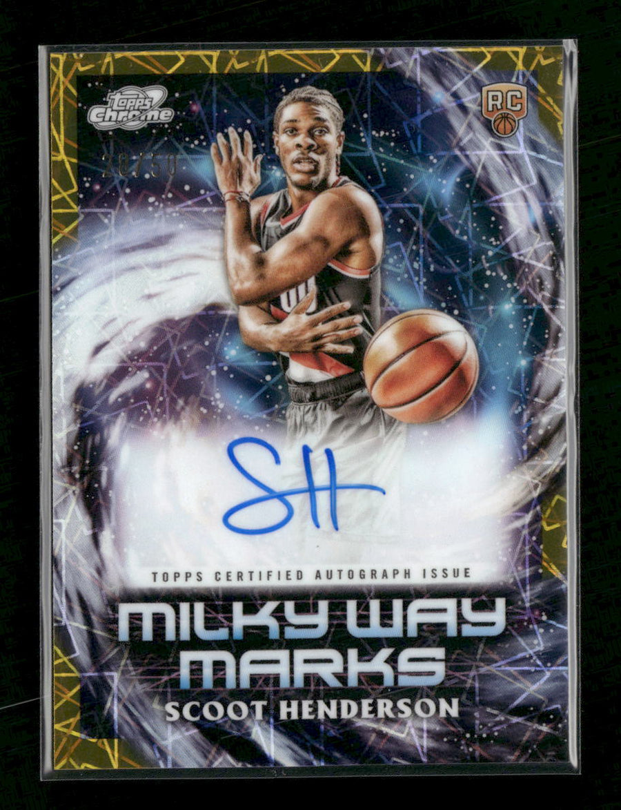 2023-24 Topps Chrome Cosmic Milky Way Gold Interstellar /50 Scoot Henderson Auto