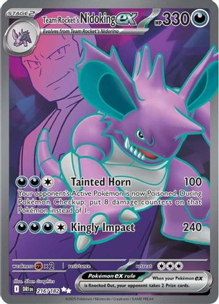 Team Rocket's Nidoking ex 216/182 - SV10 Destined Rivals Holofoil