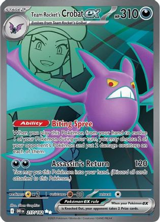 Team Rocket's Crobat ex 217/182 - SV10 Destined Rivals Holofoil