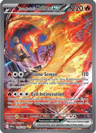 Team Rocket's Moltres ex 229/182 - SV10 Destined Rivals Holofoil