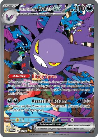 Team Rocket's Crobat ex 234/182 - SV10 Destined Rivals Holofoil