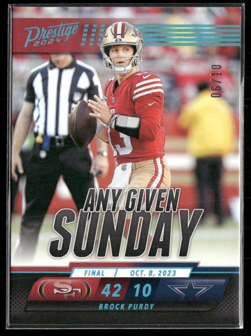 2024 Panini Prestige Any Given Sunday Brock Purdy #AGS-BPY