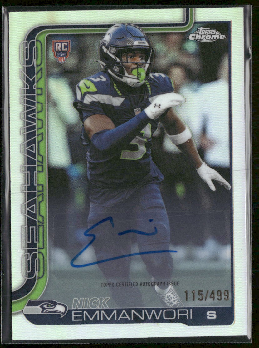 2025 Topps Chrome Rookie Autographs Refractor Nick Emmanwori #/499 Auto