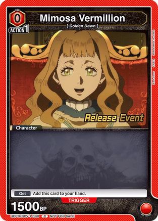 Mimosa Vermillion (090) (UEPR/BCV-1-090) - UE08BT Black Clover Release Event Cards