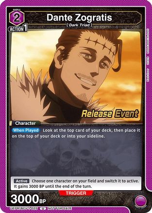 Dante Zogratis (025) (UEPR/BCV-1-025) - UE08BT Black Clover Release Event Cards