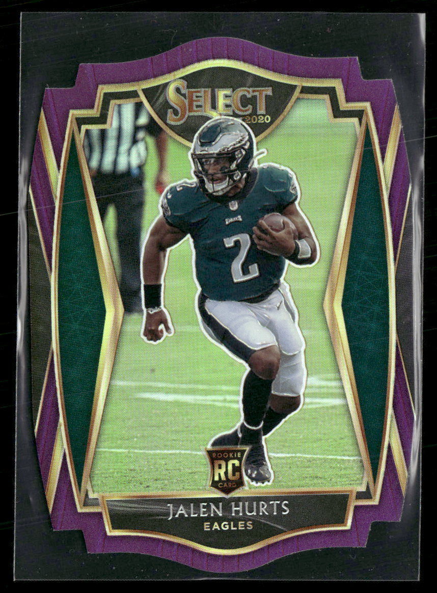 2020 Panini Select Purple Prizm Die Cut Jalen Hurts RC #150