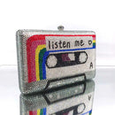 Cassette Tape Clutch Women Crystal Evening Bag