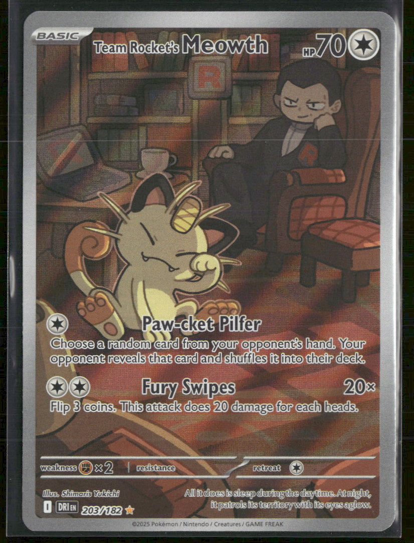 SV10: Destined Rivals Team Rocket's Meowth #203/182