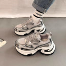Mesh Breathable Clunky Sneakers Women's Platform Height Increasing Leisure Sneaker