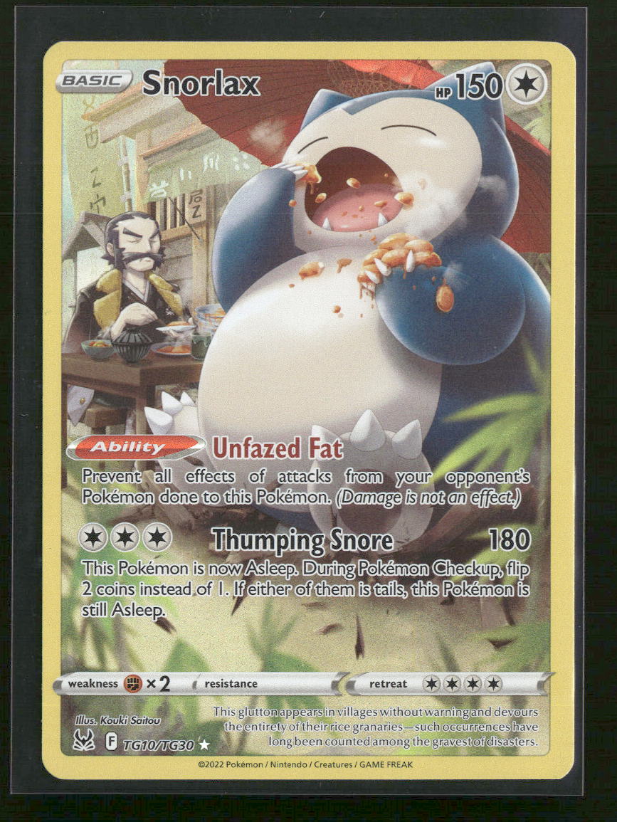SWSH11: Lost Origin Trainer Gallery Snorlax #TG10/TG30