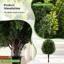 24 Inches Artificial Cypress Topiary Ball Tree Set with Ground Spike-Green