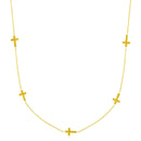 14k Yellow Gold Chain Necklace with Cross Stations