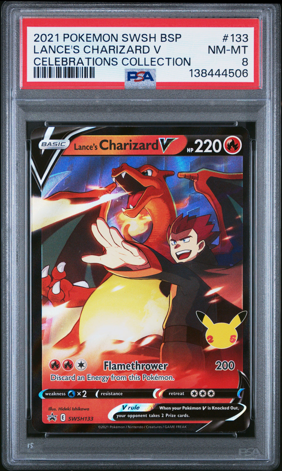 2021 Pokemon Swsh Black Star Promo Lance'S Charizard V 8 PSA #133