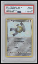2019 Pokemon Sun & Moon Hidden Fates Magnemite-Holo 10 PSA #SV27